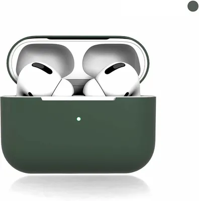 Produktbild von Silikonhülle kompatibel mit AirPods Pro | Schutzhülle | Unterstützt kabelloses Laden | Nachtgrün