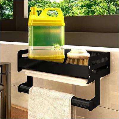Produktbild von Küchen Spülmaschinentisch Organizer - Ordnungsschubladen mit Abnehmbarem Abwassercontainer & Handtuchhalter
