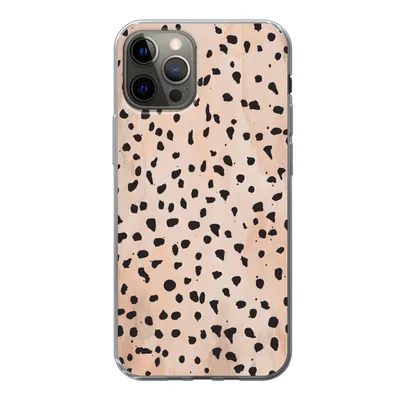 Produktbild von MuchoWow® Handyhülle Schutzhülle Hülle für iPhone 12 Pro Polka dots - Schwarz - Marmor Silikon Softcase Handy Hülle - Abdeckung