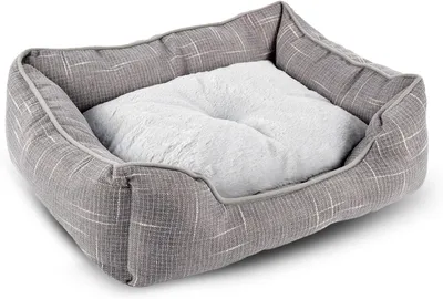 Image de Panier pour chien avec base antidérapante, 50x40x16 cm, niche pour chat grise, pour animaux de compagnie
