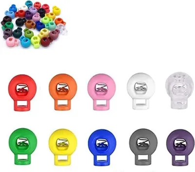 Produktbild von 10 Pcs Kordelklemme, 8mm Kordelstopper, 10 Farben Kordelstopper chnürsenkel 1 Loch für Bastelbedarf für Rucksäcke mit Kordelzug