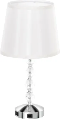 Produktbild von Touch-Tischleuchte mit USB-Ladeport, Kristall, Silber, Ø23x45 cm