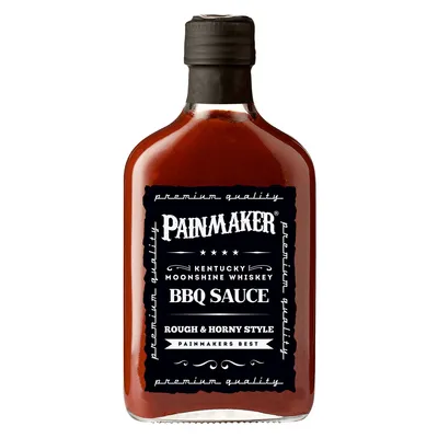 Verpackungsbild Painmaker Kentucky Moonshine Whisky BBQ Sauce Rough und Horny 195ml