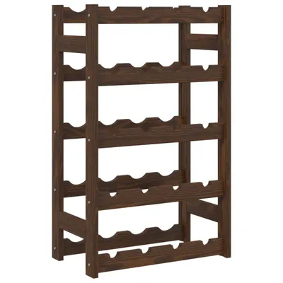 Image de Casier à bouteilles pour 20 bouteilles marron bois pin solide