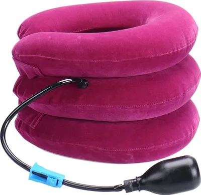 Produktbild von Nackenstrecker, Nackenmassagegerät, Nackenstütze, Neck Stretcher, Nackendehner, Hals Aufblasbar, Hals Zugvorrichtung, Verstellbares Kopf-und Nackenstrecker, Lindert Nackenschmerzen