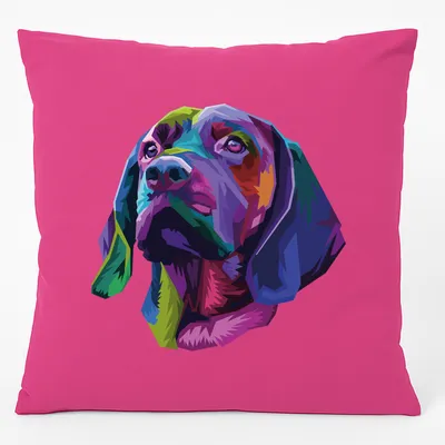 Produktbild von Huuraa Kissen Labrador Colorful 40x40cm mit Füllung Fuchsia Baumwolle Dekokissen Geschenkidee