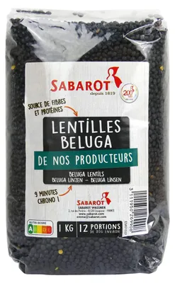 Zdjęcie produktu dla Sabarot Beluga Lentils 1000g – Czarna soczewica, bogata w białko i wszechstronna