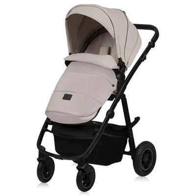 Produktbild von Lionelo Amber Plus - Kombikinderwagen 3 in 1 - Set sportlicher, Sitz, fester Babywanne, Autositz, Tasche, Moskitonetz, Regenschutz - Beige Sand