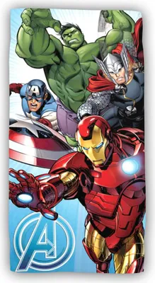 Produktbild von Marvel Avengers Hulk Iron Man Thor - Badetuch XXL Strandtuch 70 x 140 Baumwolle