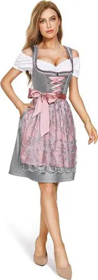Obrázek produktu pro ASKSA Dirndl Dámské Midi tradiční šaty Dirndl Šortky pro speciální příležitosti  , růžová, XL