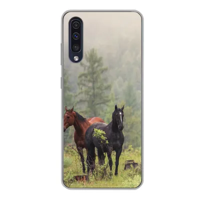 Produktbild von MuchoWow® Handyhülle Schutzhülle Hülle für Samsung Galaxy A50 Pferde - Wald - Nebel Silikon Softcase Handy Hülle - Mobiltelefonhülle