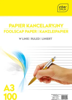 Produktbild von Interdruk Kanzleipapier A3 liniert 100 Blatt 70g/m² zum Handschreiben