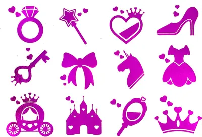 Produktbild von Oblique Unique Temporäre Klebetattoos Tattoo Set Prinzessin mit Glitzereffekt JGA pink
