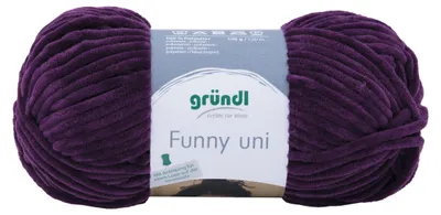 Immagine prodotto di Gründl filato ciniglia Funny uni,100g/120m,lana baby,100% poliestere,filato per uncinetto e maglia 16 melanzana