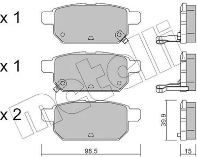 Produktbild von METELLI Bremsbeläge Satz Hinten Bremsklötze für SUZUKI SWIFT IV (FZ, NZ) 22-0915-0