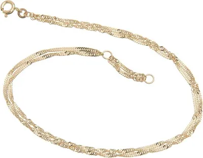 Produktbild von SILBERKETTEN STORE Fußkette Singapur, doppelreihig 1,8mm - 333 Gold, Länge wählbar - 28cm