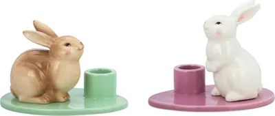 Produktbild von Kerzenleuchter-Paar Hasen (2er Set Leuchter)
