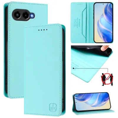 Immagine prodotto di Custodia in pelle per T-Mobile Revvl 8/T Phone 3, custodia flip con slot per carte, portafoglio e supporto Turchese
