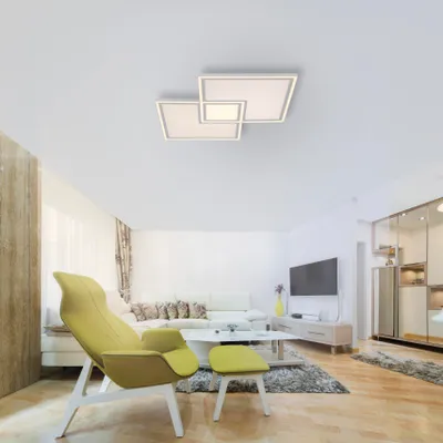 Productafbeelding van LeuchtenDirekt LED Deckenleuchte Edging Weiß 68x68cm 59W 3600lm 2700K-5000K Dimmbar mit Fernbedienung