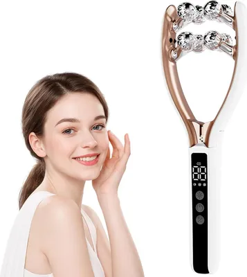 Produktbild von EMS-Gesichtsmassagegerät mit Mikrostrom & LCD – Elektrischer Gesichtsroller zur Straffung und gegen Schwellungen
