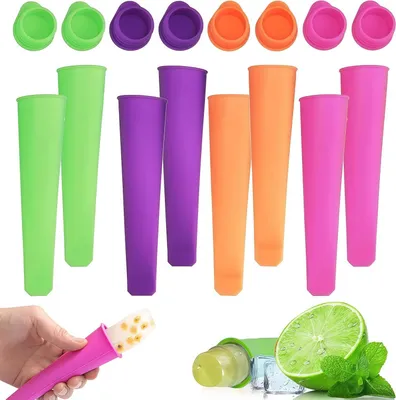 Imagen del producto de Moldes de silicona para hielo, juego de 8 unidades, capacidad de 100 ml, con tapa, reutilizables, para la cocina