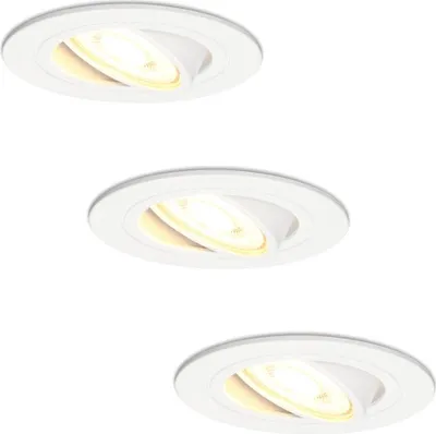 Produktbild von hoftronic LED Einbaustrahler 4W 345lm 2700K Dimmbar Schwenkbar Weiß 3er Set