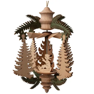 Produktbild von Kreißl Hängepyramide Zweig 13 cm, Modell:Winterkinder mit Baum