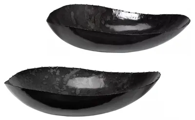 Produktbild von Dekorative Metallschale Set 2 Stück Schwarz Glänzend