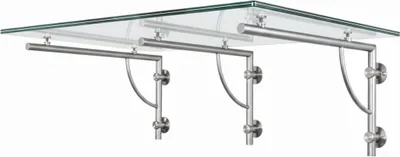 Produktbild von Glaszentrum Hagen 230x90 cm Glasvordach Klar V2A-LB