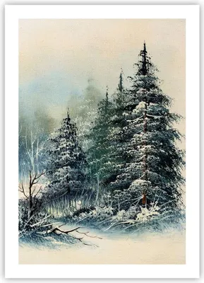 Produktbild von Poster - Poster ohne Rahmen - Schnee Fichten Wald - 50x70 cm - Wand Bild - Wanddeko - Wandbilder - Kunstposter - Wandposter - Bilder - Kunstdruck - Wanddekoration - Wandbild - P2XPA50x70-4641