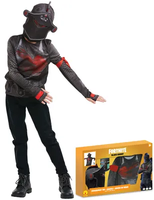 Immagine prodotto di Valigetta con costume da Cavaliere Nero per ragazzi – Costume di Carnevale Fortnite nero e rosso