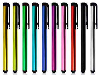 Produktbild von 10 x Lilware Universal Metal Stylus Touchstift Screen Pen für Smart Phones / Apple iPhone / iPad / Tablet und Andere Geräte. Set von 10 Stück Eingabestift Leichtbau. Mehrfarbige