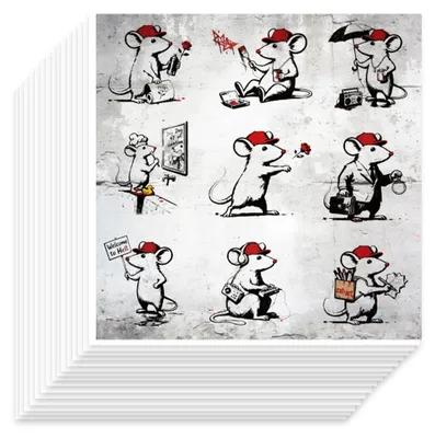 Maus-Sticker 450 Stück, 50 Blatt, selbstklebend, Scrapbooking