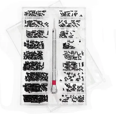 Produktbild von 500-teiliges Mikro-Reparaturschrauben-Set, mit Schraubendreher, kleines Schraubensortiment aus Edelstahl, 18 Größen, für Brillen, Laptops, Schmuck