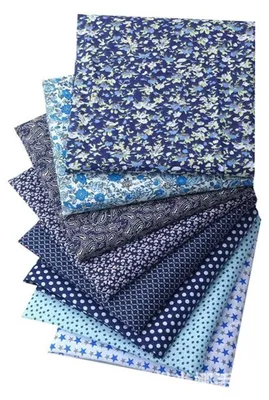 Immagine prodotto di Kit di tessuti patchwork in cotone per progetti fai-da-te e quilting, confezione da 8 pezzi