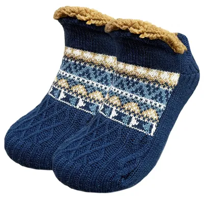 Image de Chaussettes antidérapantes en polaire - Bleues