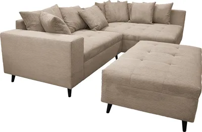 Produktbild von home24 Ecksofa mit Ottomane und Hocker