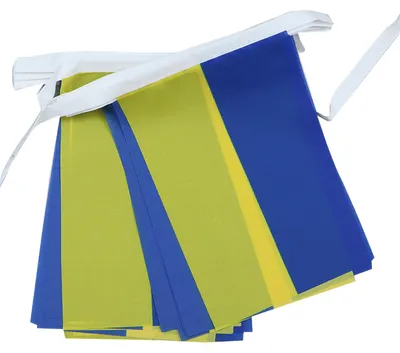 Ukraine Wimpelkette 6 m, 20 Flaggen, Polyester, 21x15 cm