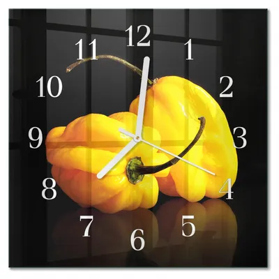 Produktbild von Tulup Glasuhr Wanduhr Küchenuhr Echt-Glas 30x30 cm Modern Dekorativ Geräuschlos Weiße Zeiger - Pfeffer