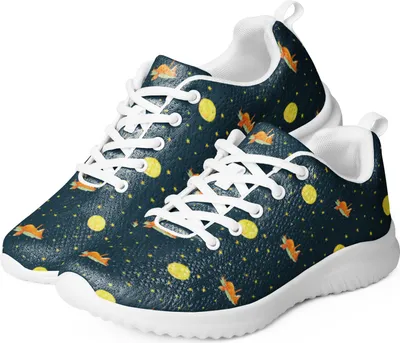 Produktbild von Mr. & Mrs. Panda Sneaker Damen Fuchs Sterne Größe 35 1/2 - Blau - Geschenk, Schnürschuh, Always Look On The Bright Side Of Life, Fitnessschuh, Mond, Damensneaker, Bunt