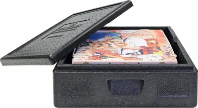 Produktbild von Pizzabox m. Deckel, Isolierbox 410x410x165mm, Thermobox, Transportbox, Top-Box