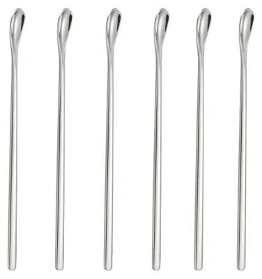 Produktbild von Edelstahl-Kaffeerührlöffel, 6 Stück, Eistee, lange Löffel, Getränkerührstäbchen, Löffel für Bar, Kaffee, Cocktail
