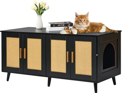 Immagine prodotto di Armadietto per gatti - Casetta per gatti 1,19x0,5x0,55 m - Elegante armadietto per gatti per una vita igienica - Vaschetta per la lettiera con spazio per riporre gli oggetti
