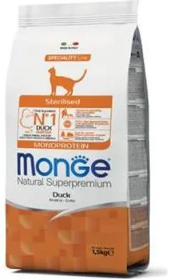Immagine prodotto di Monge Cat Sterilised Monoprotein croccantini all'anatra 1,5 kg