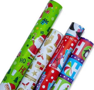 Obrázok produktu pre 3.06 Baliaci papier 4 rolky - každá 500 x 100 cm - veľkosť XXL Vianoce v 4 farbách