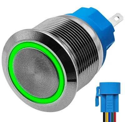 Produktbild von ProRide Metall-Impulsschalter 22 mm 12/24 V mit grüner LED