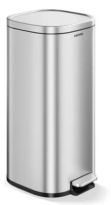 Immagine prodotto di Contenitore per rifiuti da cucina - Secchio per rifiuti con pedale - 30 litri - Acciaio inossidabile - Coperchio con chiusura ammortizzata - Contenitore interno estraibile - Superficie resistente alle impronte - Colore: acciaio inossidabile