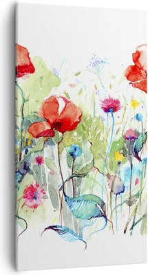 Produktbild von Bild auf Leinwand - Leinwandbild - Blumen Wiese Blatt Natur - 55x100cm - Wand Bild - Wanddeko - Leinwanddruck - Bilder - Kunstdruck - Wanddekoration - Leinwand bilder - Wandkunst - PA55x100-3076