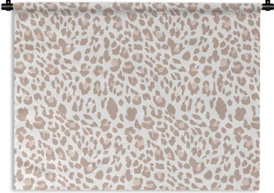 Produktbild von MuchoWow® Wandteppich Wandbehang Panther Druck - Pastell - Weiß 150x112 cm Tapisserie Dekoration Wandtuch - Wanddecke - Wandteppiche