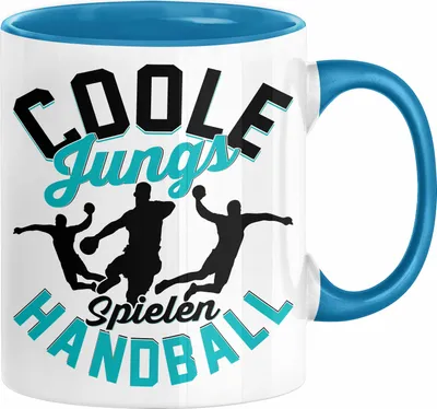 Produktbild von Handball-Spieler Geschenk Tasse Geschenkidee Handball-Spieler Jungs Kaffee-Becher Coole Jungs Spielen Handball (Blau)